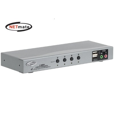[넷메이트] NETmate NM-DKD04C 4K 60Hz Displayport KVM 4:1 스위치(USB/케이블 포함)